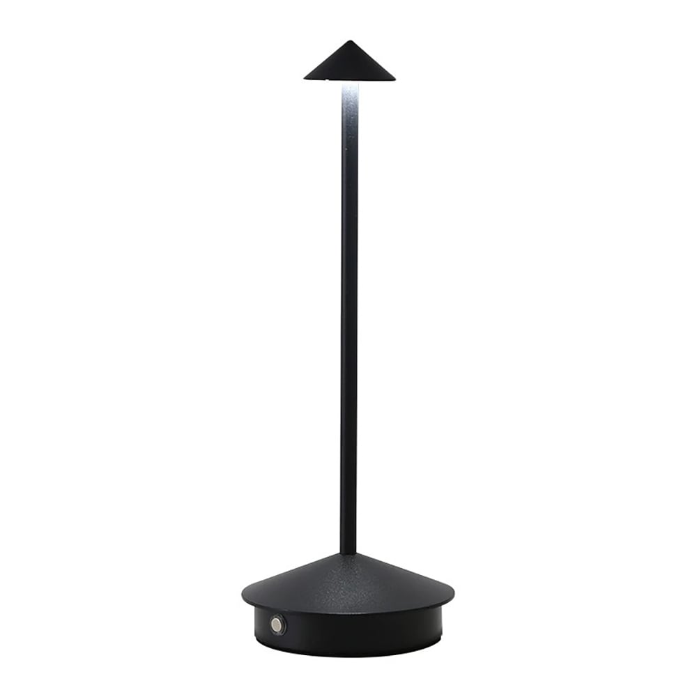 Alumiininen LED-pöytävalaisin säädettävällä kirkkaudella ja USB-latauksella - Musta