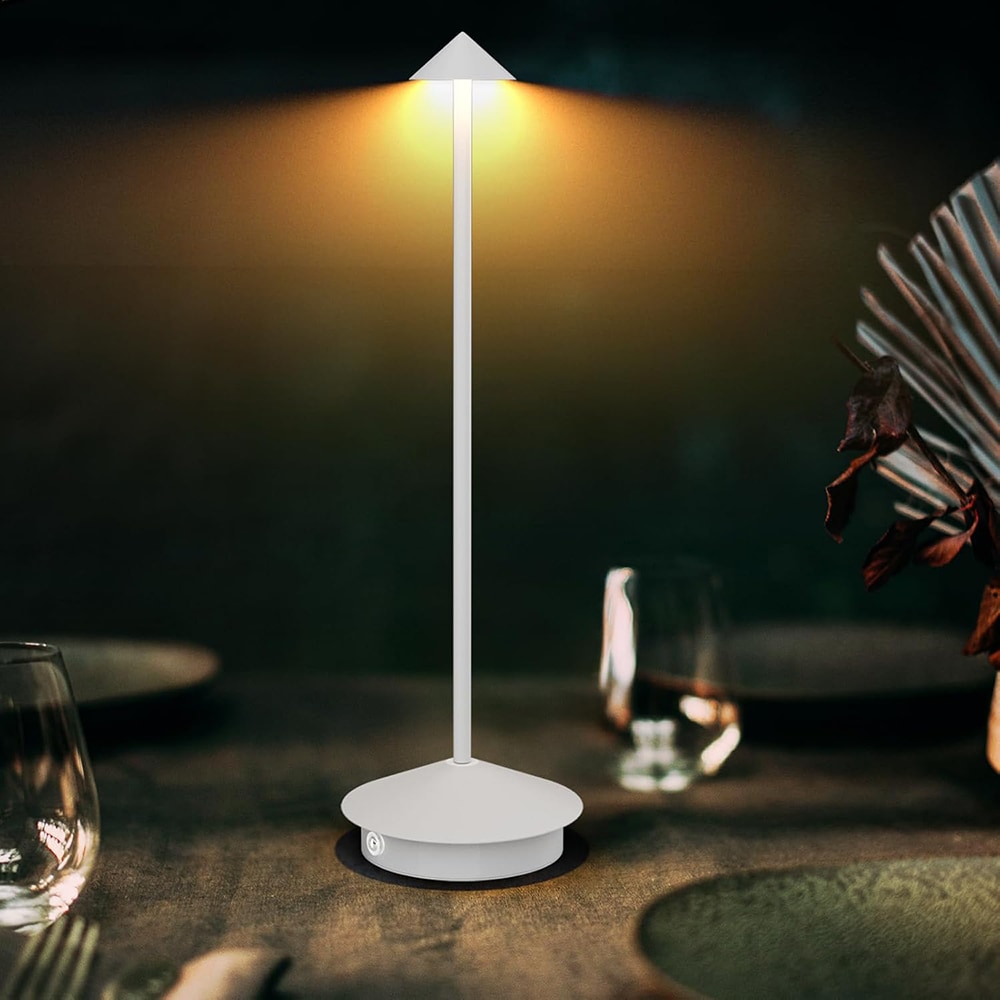Alumiininen LED-pöytävalaisin säädettävällä kirkkaudella ja USB-latauksella - Valkoinen