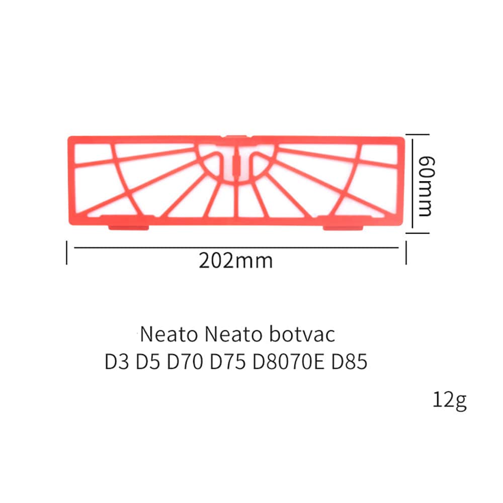 HEPA-suodatin Neato Botvac robottipölynimuriin 202 × 60 mm - 6-pack - 6 kpl