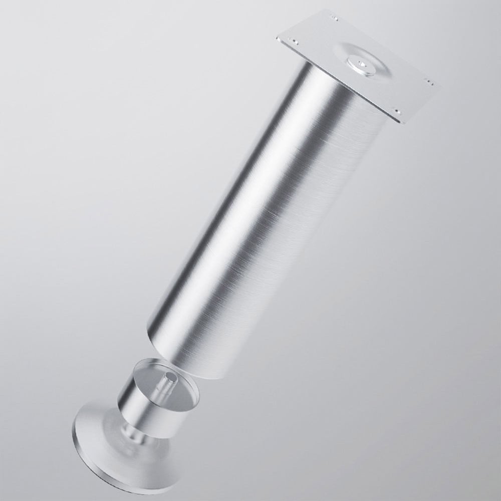 Säädettävä kalustejalka ruostumatonta terästä, 70 x 200 mm