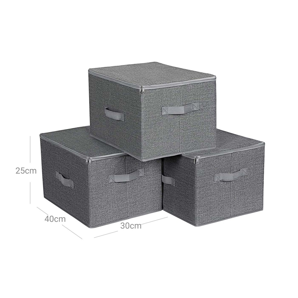 Kokoontaitettavat huopakotelot 3-pack 40 x 30 x 25 cm