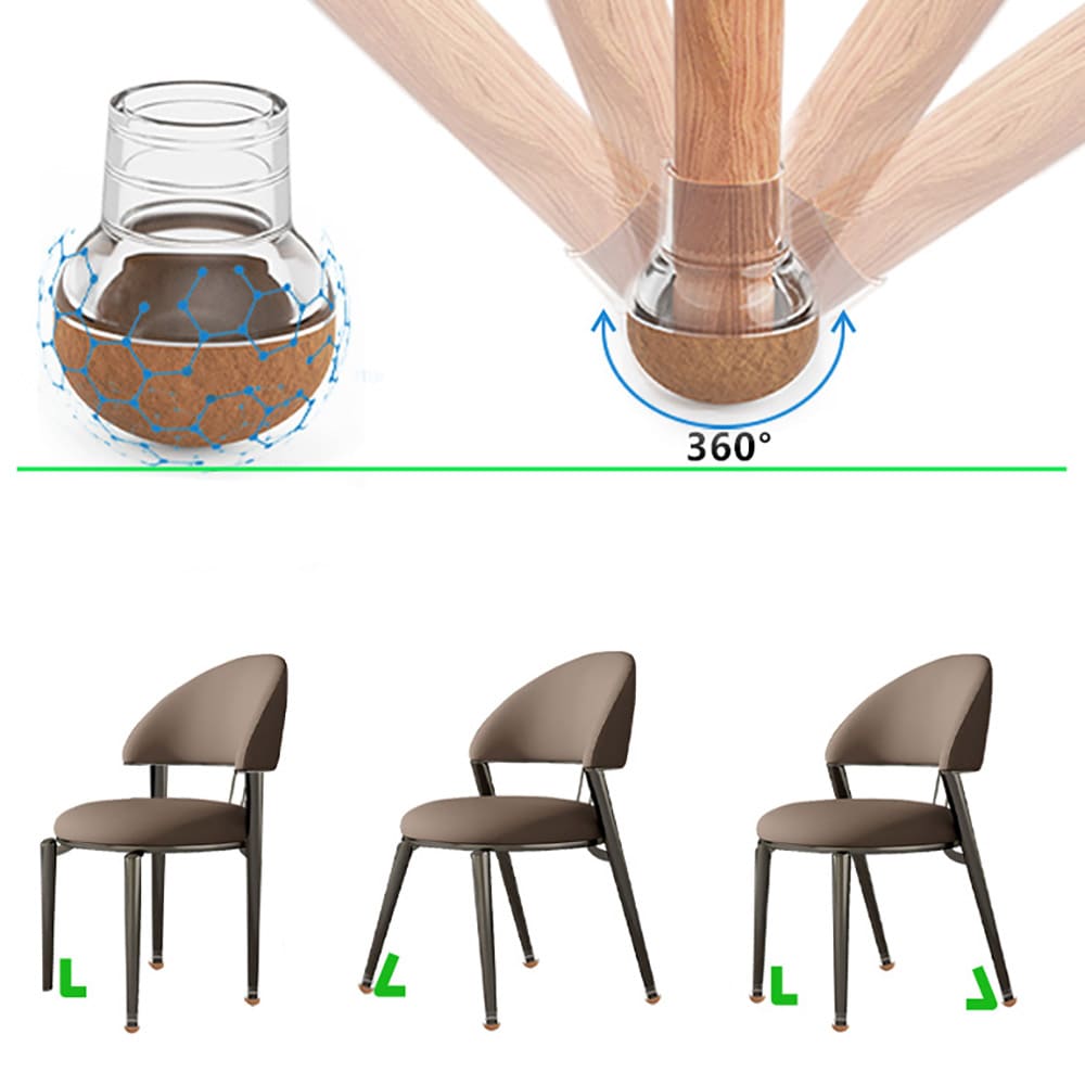 Lattiasuoja tuoleille ja pöydille 1,9cm Pyöreä 4-pakkaus