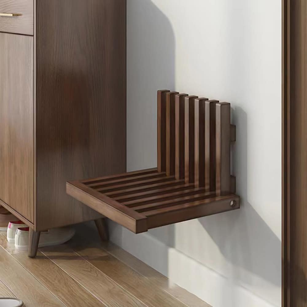 Seinäkiinnitteinen taittuva tuoli puusta - ruskea