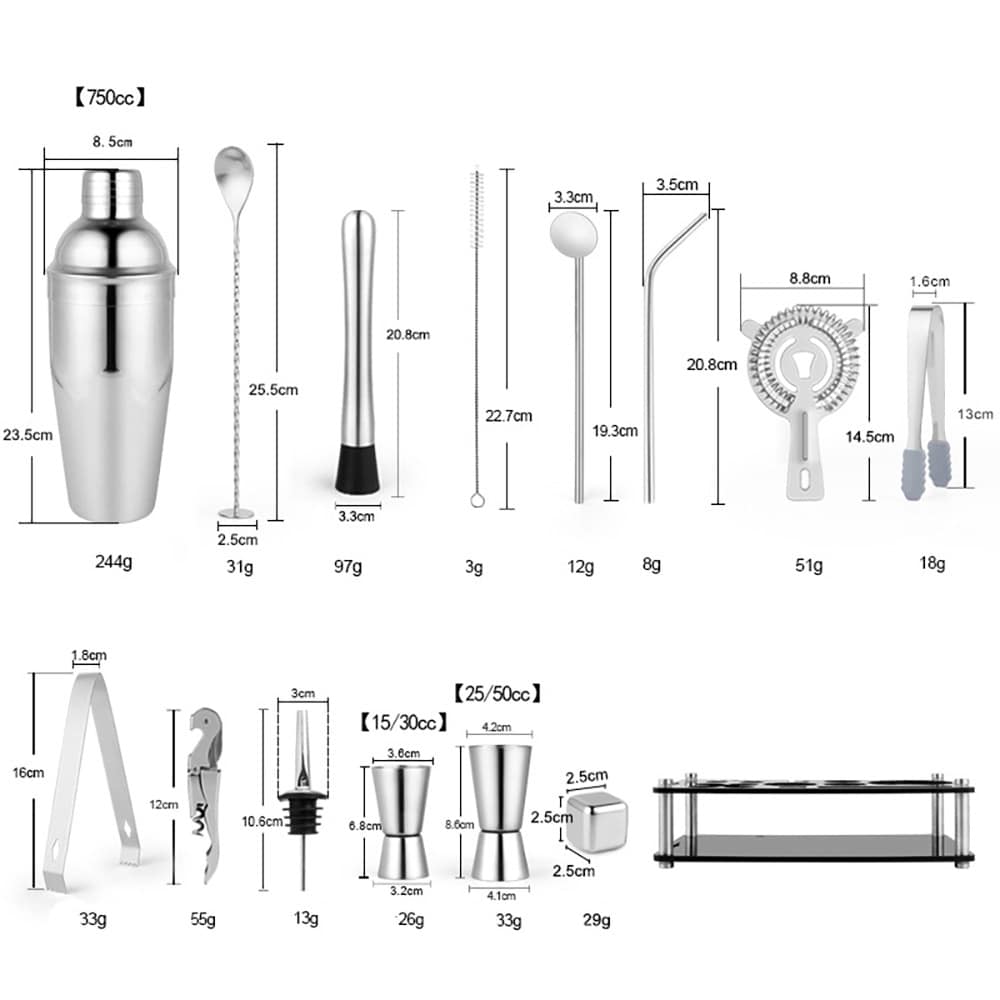 Cocktail Shaker Set 23 kpl 750ml