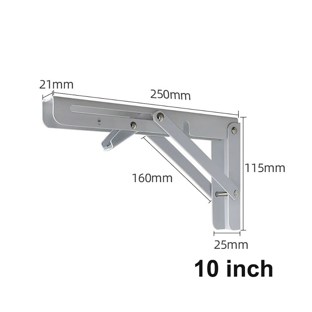 Taittokannatin 250 x 115 mm - valkoinen metalli seinäasennukseen