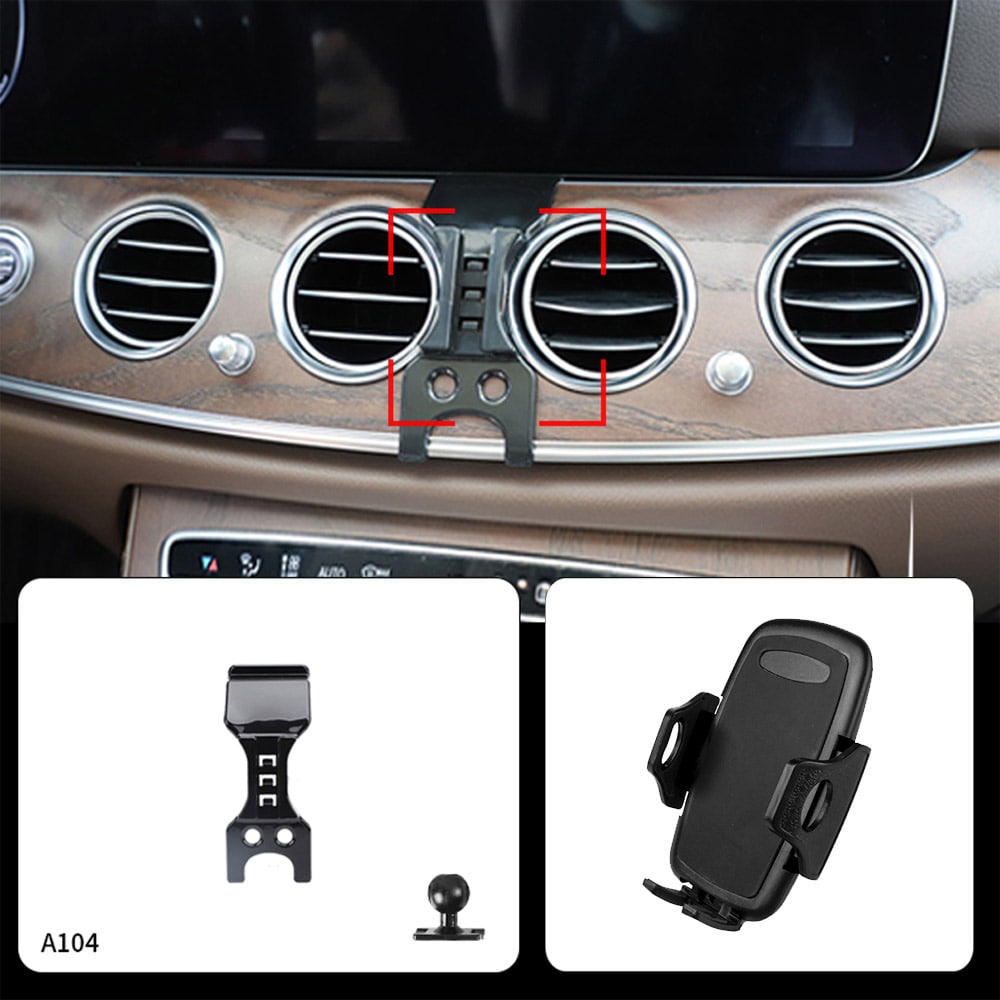 Mercedes E-sarja / CLS / GT / E-Coupé puhelinteline 2016–2023 – ilman porausta, säädettävä kiinnitys