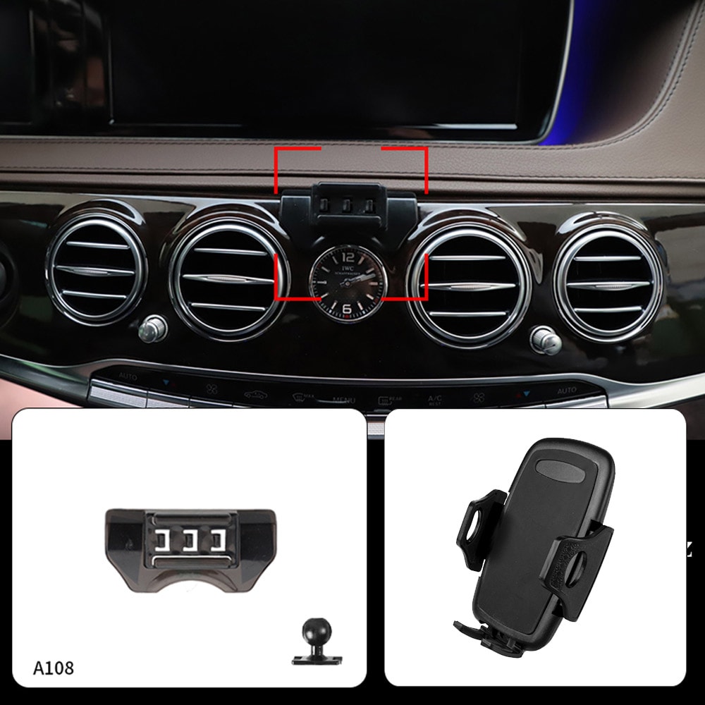 Mercedes S-sarja puhelinteline 2008–2012 – ilman porausta, kiinteä asennus, W221