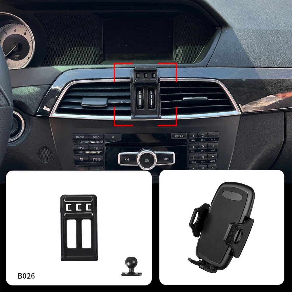 Mercedes C-sarja puhelinteline 2011–2013 – facelift (W204/S204/C204), ilman porausta, ajoneuvokohtainen