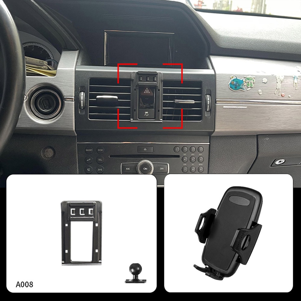 Mercedes GLK puhelinteline 2008–2012 – X204, ilman porausta, ajoneuvokohtainen kiinnitys