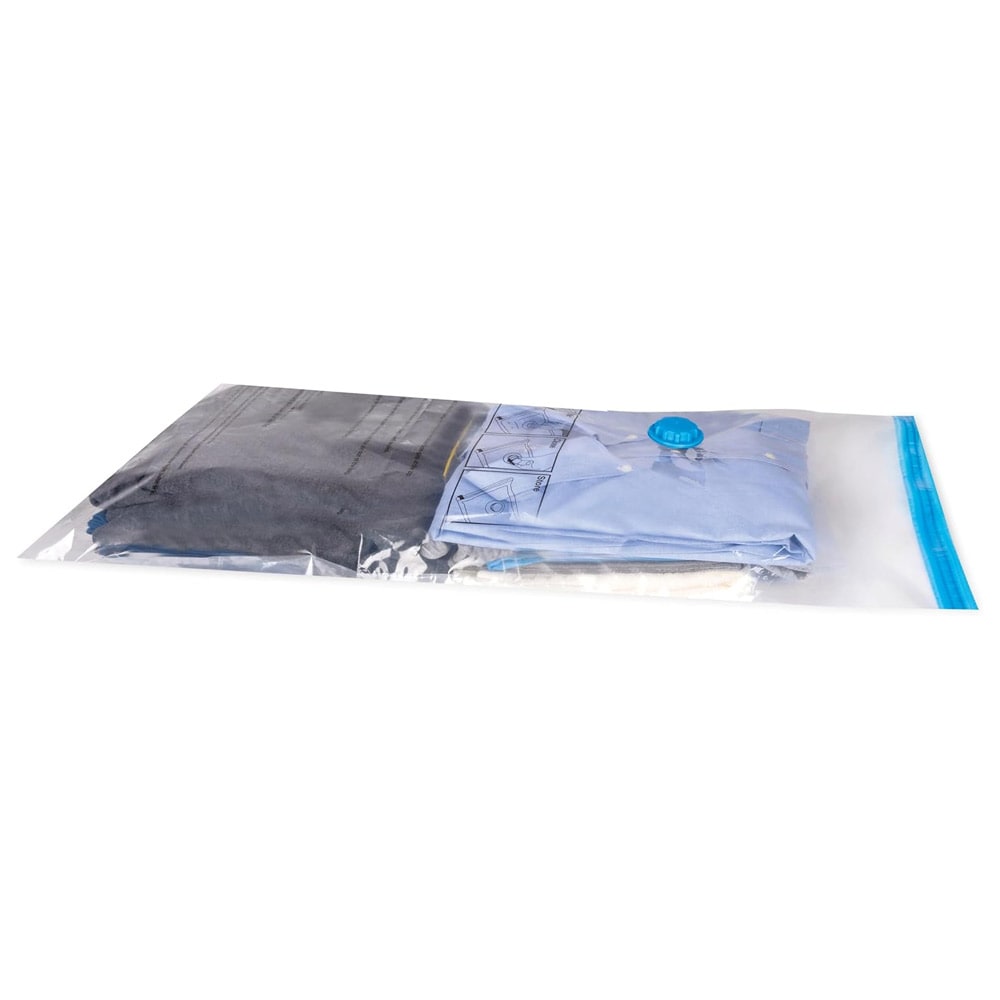 Tyhjiöpussit 2-pack yhdellä venttiilillä - koot 86x50 cm ja 130x74 cm