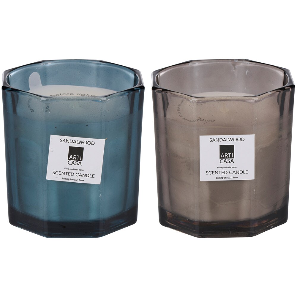 Tuoksukynttilä lasissa - santelipuun tuoksu, paloaika noin 21 tuntia