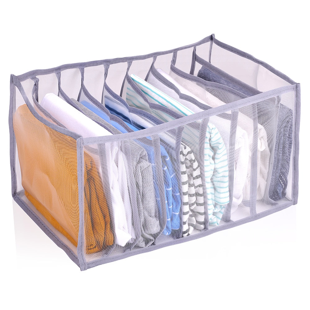 Vaatteiden säilytyslaatikko 36x25x20 cm, jossa on 9 lokeroa