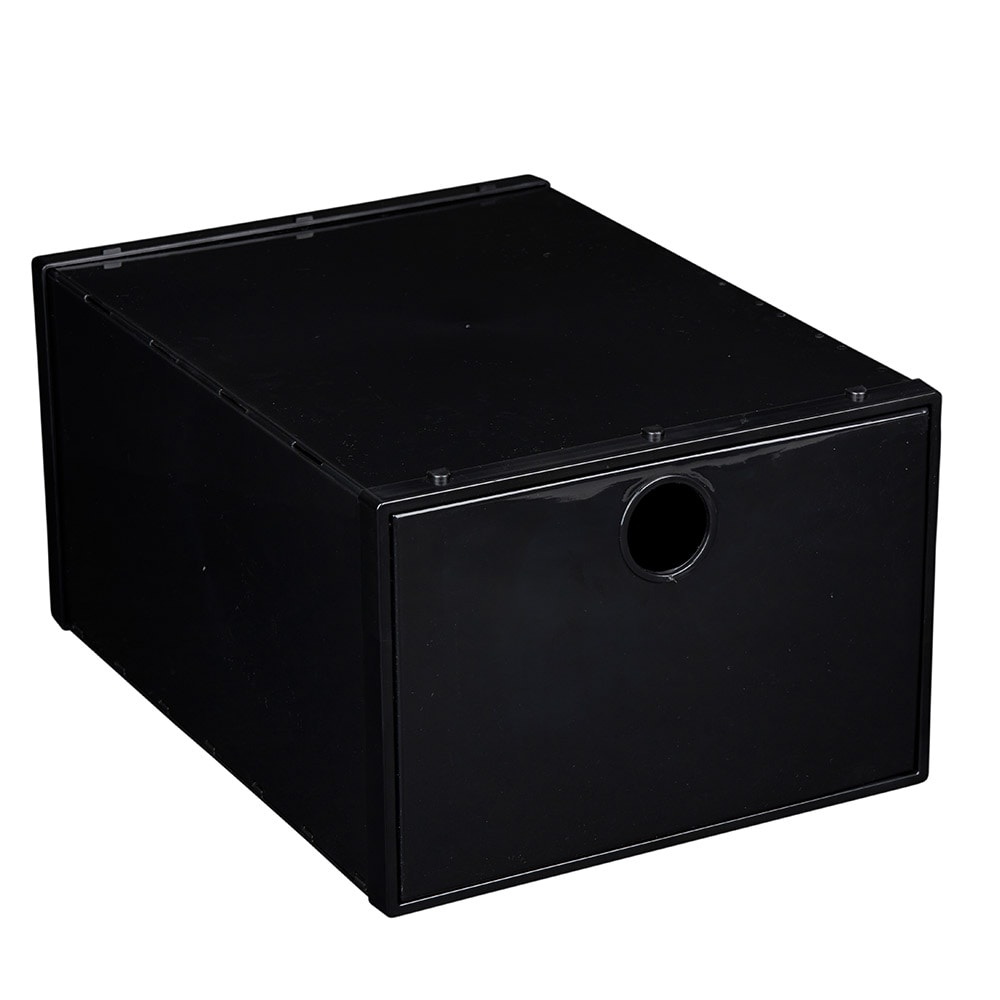 Kenkien säilytyslaatikko svart, pinottava ja helppo koota