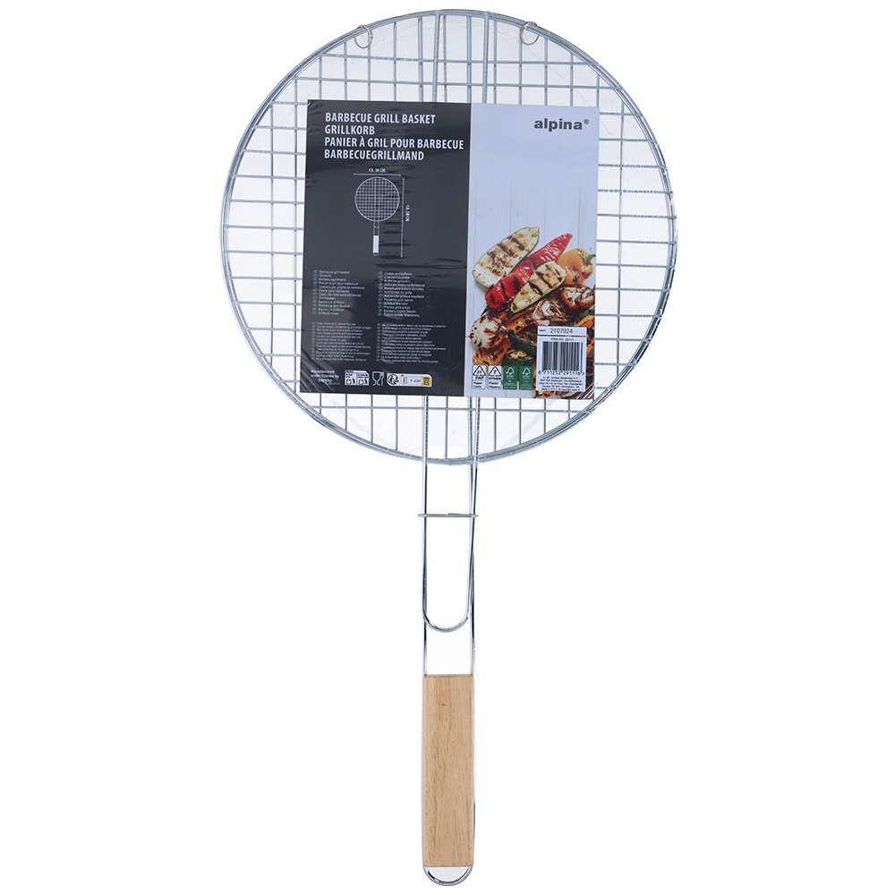 Pyöreä grillikotelo puukahvalla