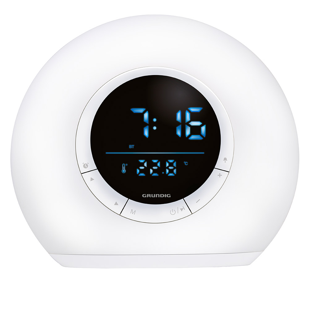 Grundig herätysvaloradio, jossa on Bluetooth-kaiutin ja FM-radio