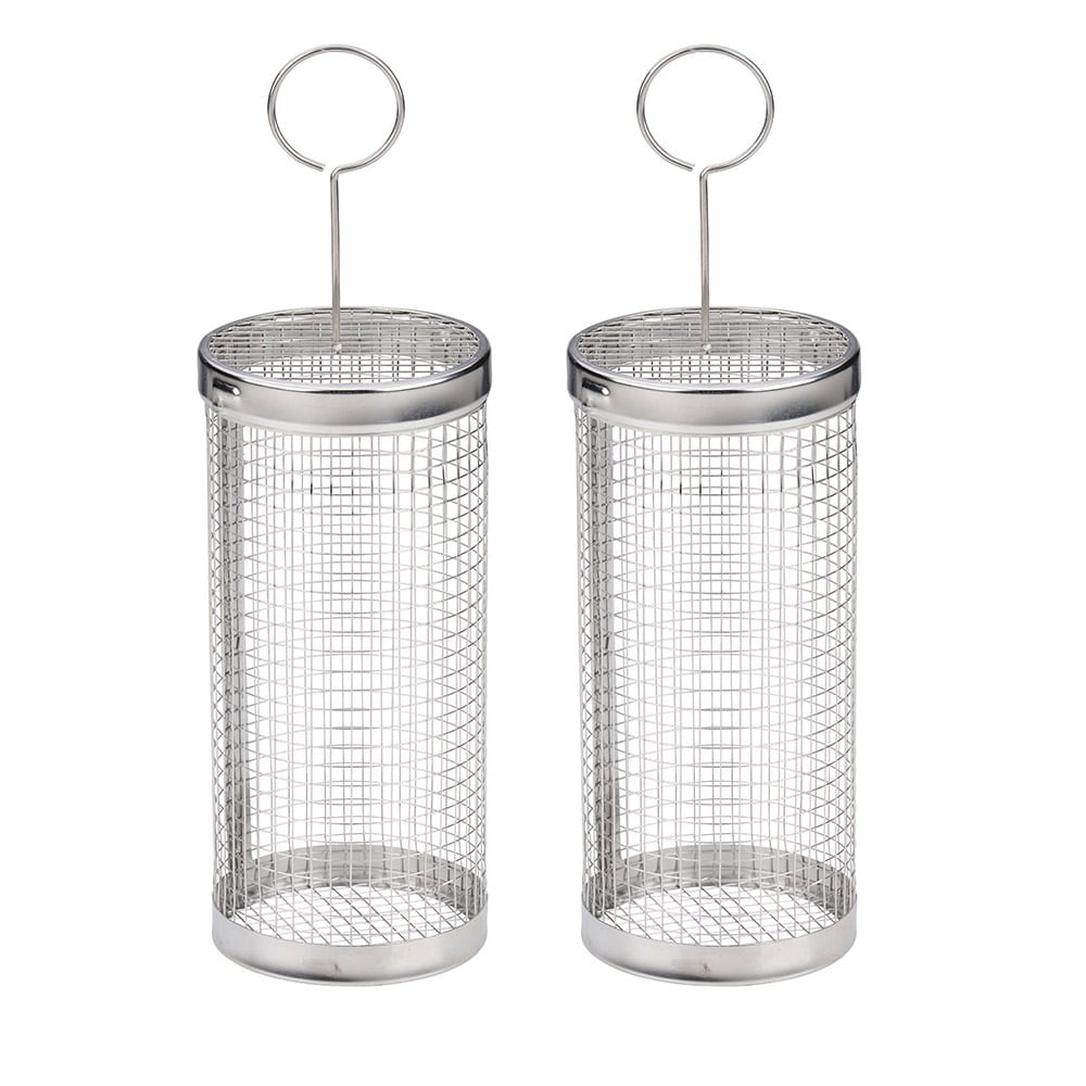 Ruostumattomasta teräksestä valmistetut grillikorit 2-pack - lieriömäiset