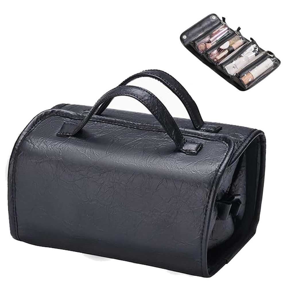 Ylellinen meikkilaukku irrotettavilla lokeroilla - Svart