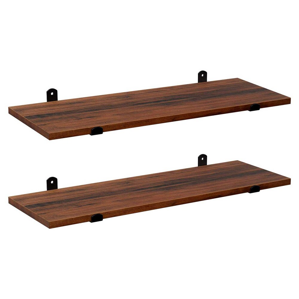 Puiset seinähyllyt 60 cm 2-pack - maalaismainen ruskea