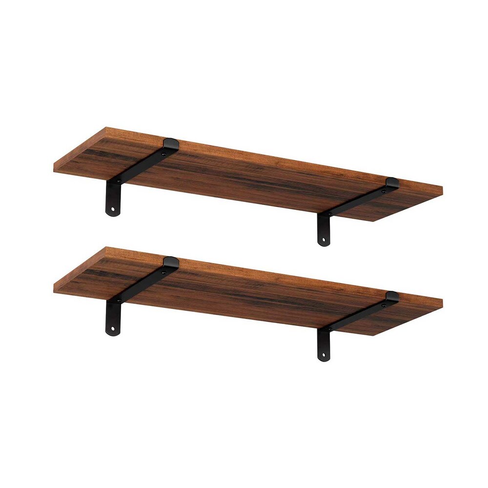Puiset seinähyllyt 60 cm 2-pack - maalaismainen ruskea