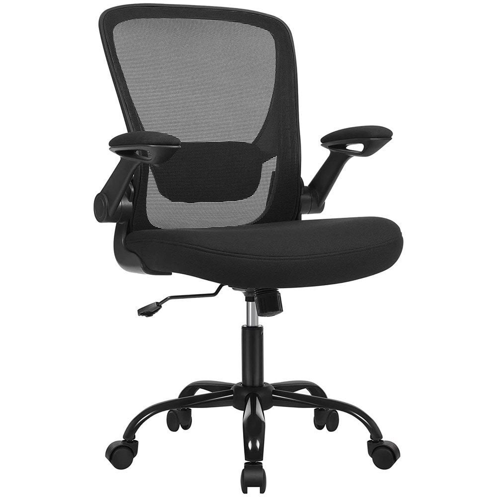 Ergonominen toimistotuoli käsinojalla ja säädettävällä selkänojalla - Musta