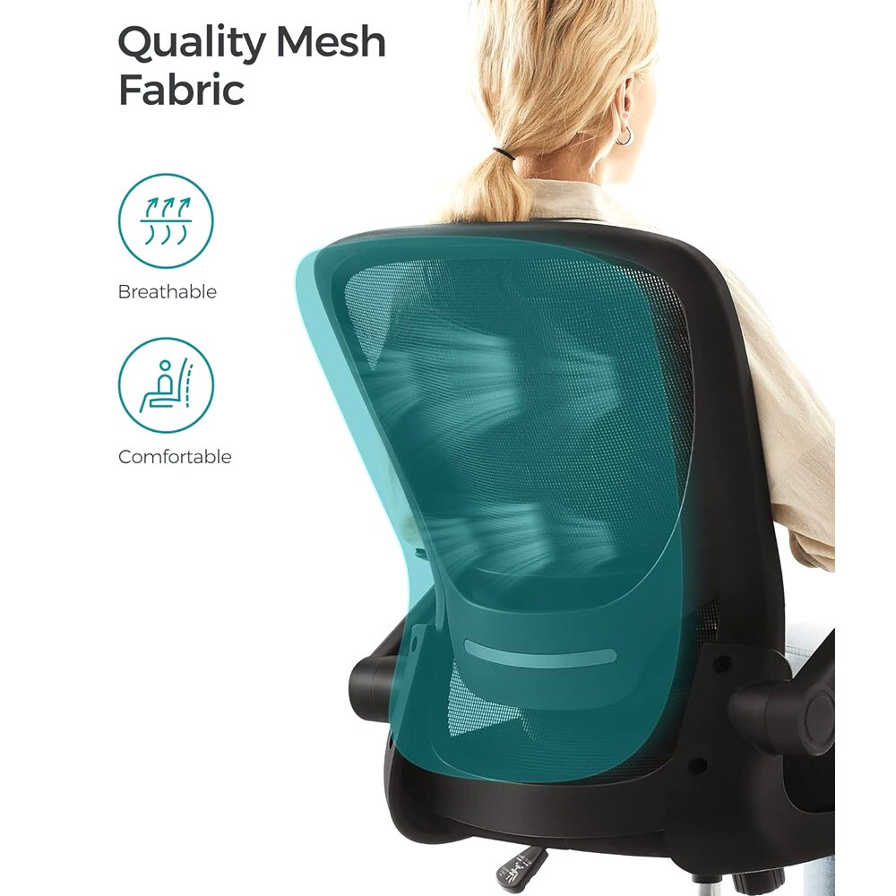 Ergonominen toimistotuoli käsinojalla ja säädettävällä selkänojalla - Musta