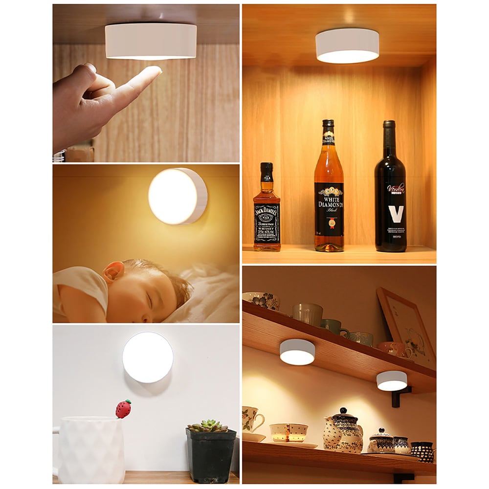 Langattomat LED-kohdevalot, 6 kpl / kaukosäätimellä varustetut kiekkovalot / himmennettävä kaappivalaisin