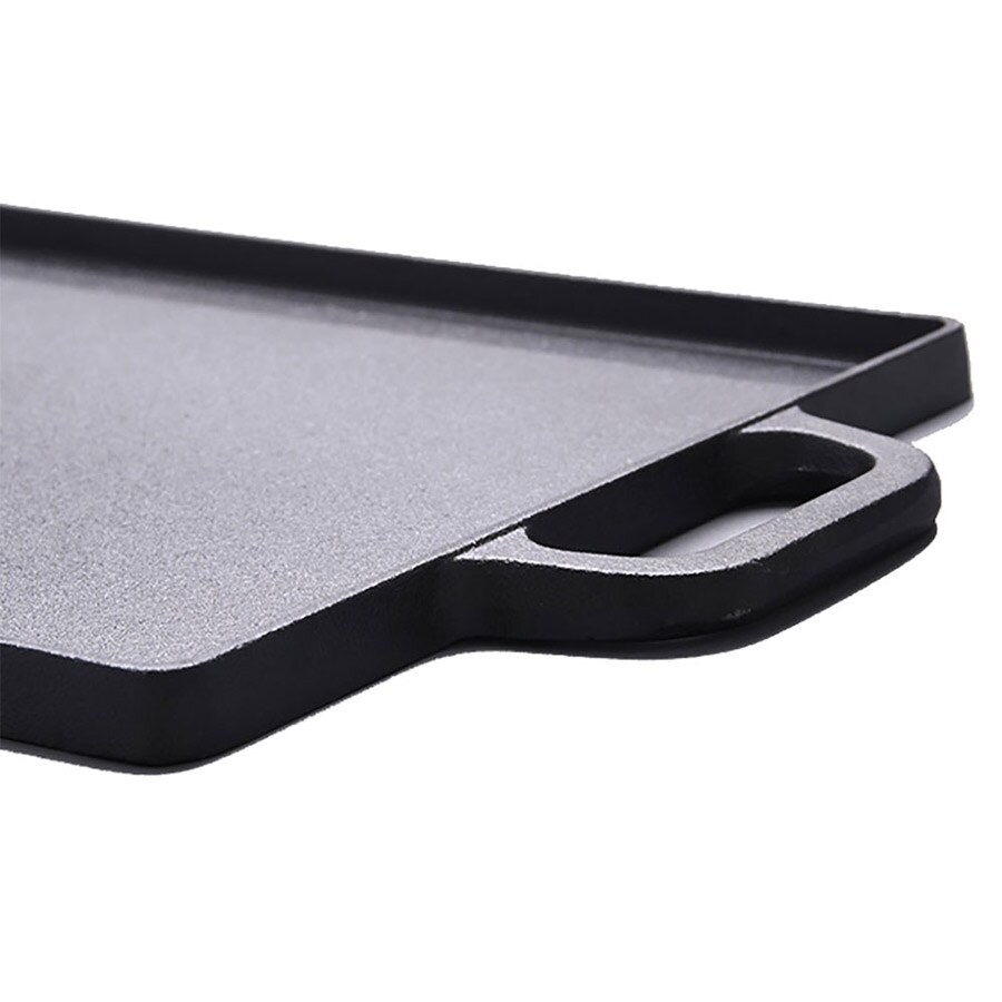 Valurautainen käännettävä paistolevy, jossa on grilli- ja paistopinta - 40x20cm