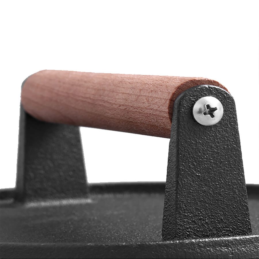 Valurautainen hampurilaispuristin 17cm