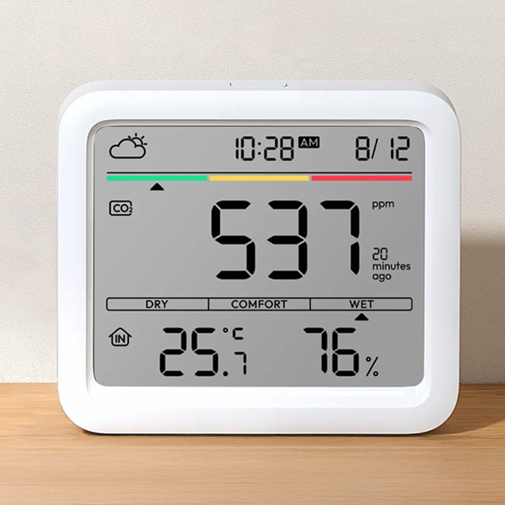 SwitchBot Ilmanlaadun Mittari – CO₂-seuranta, NDIR-anturi, USB-C, Älykkäät Hälytykset