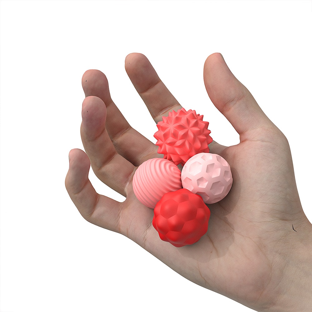 Anti-stress pallot kotelolla - 4-pack punainen