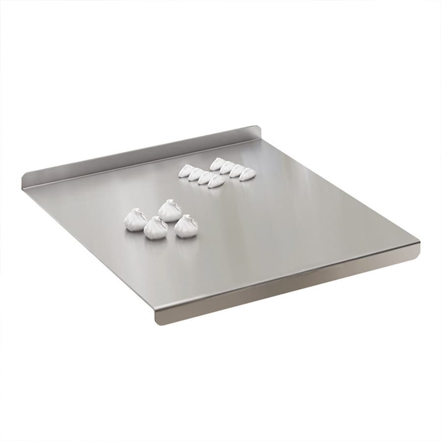 Ruostumattomasta teräksestä valmistettu leikkuulauta, jossa on taitto - 30x30 cm