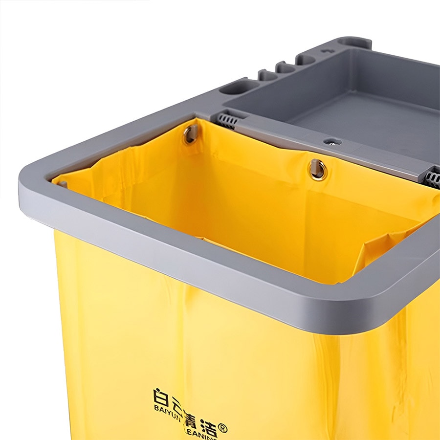 Puhdistusvaunu, jossa 3 hyllyä ja jätesäkki - 94,6L