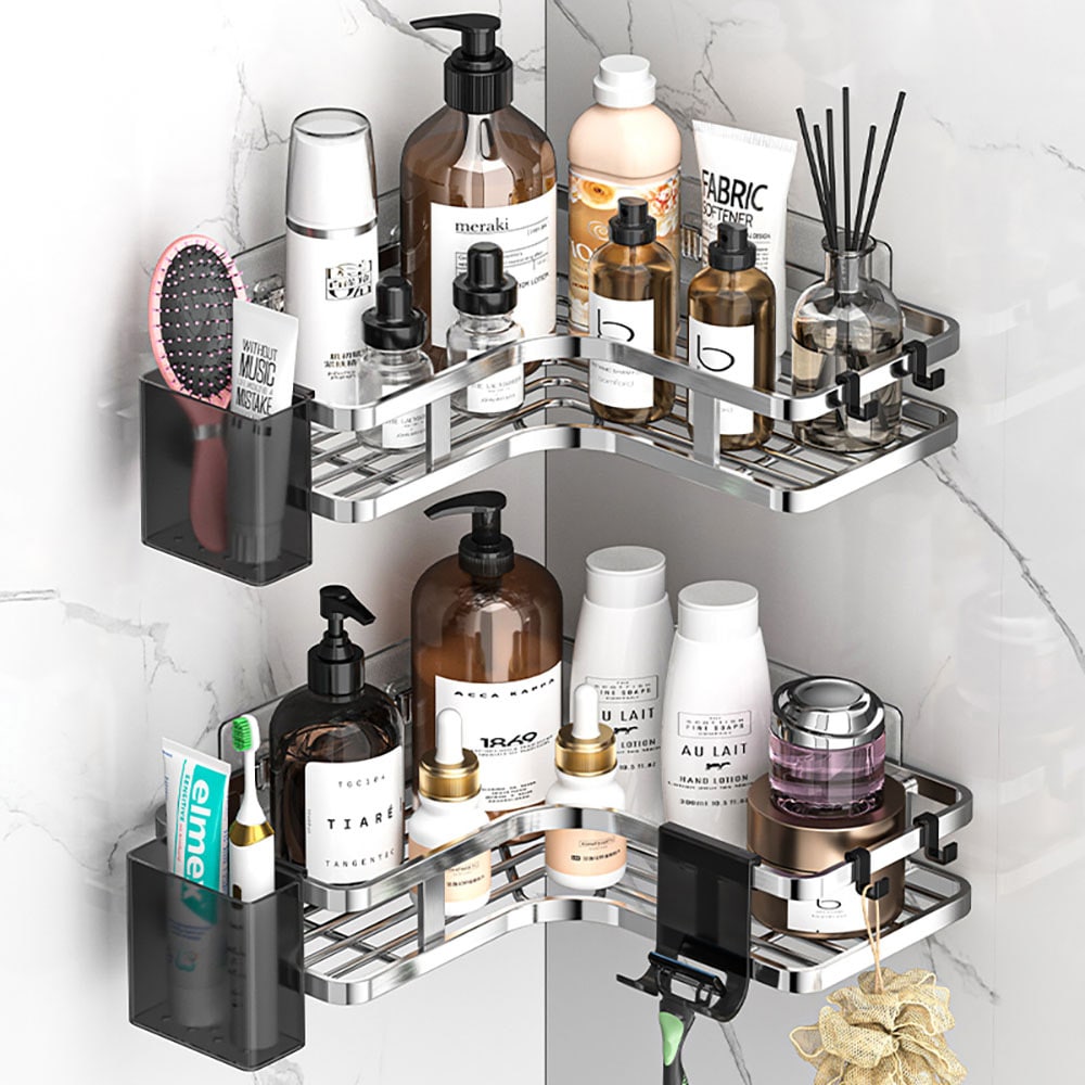 Kylpyhuonehylly 2-pack - Ruostumatonta terästä