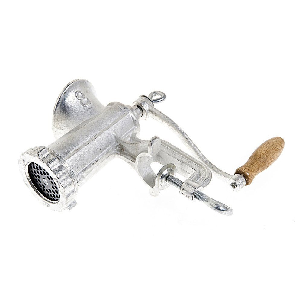 Valurautainen lihamylly kotitekoisen jauhelihan ja makkaran valmistukseen