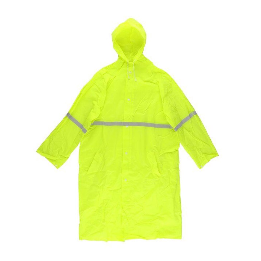 Sadetakki hupulla ja heijastinpainatuksella, yksi koko - keltainen