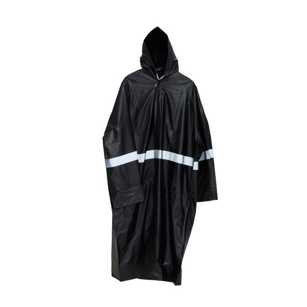 Sadetakki hupulla ja heijastinpainatuksella, yksi koko - svart