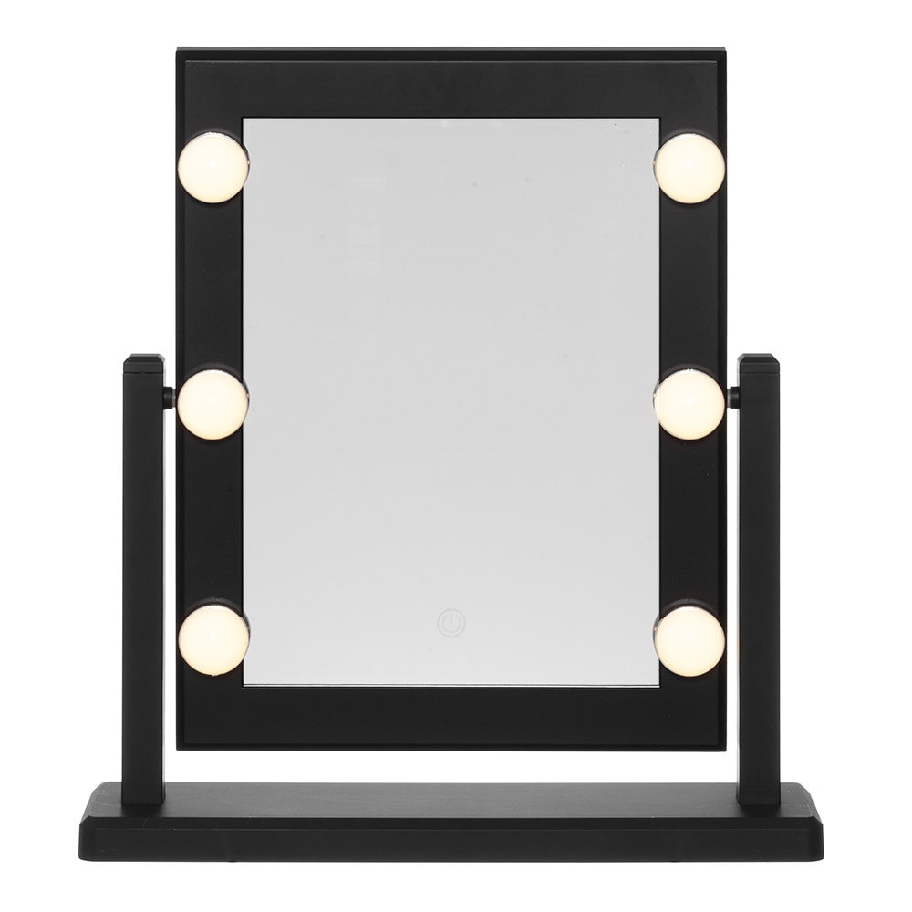 Meikkipeili 6 LED-valolla ja säädettävällä valolla - Svart