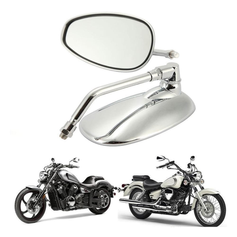 Moottoripyörän sivupeilit - hopea, 10 mm kiinnikkeelle