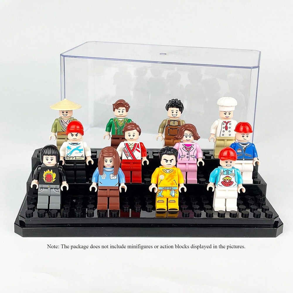 Näyttelylaatikko Lego-figuureille 18 × 10 × 9 cm
