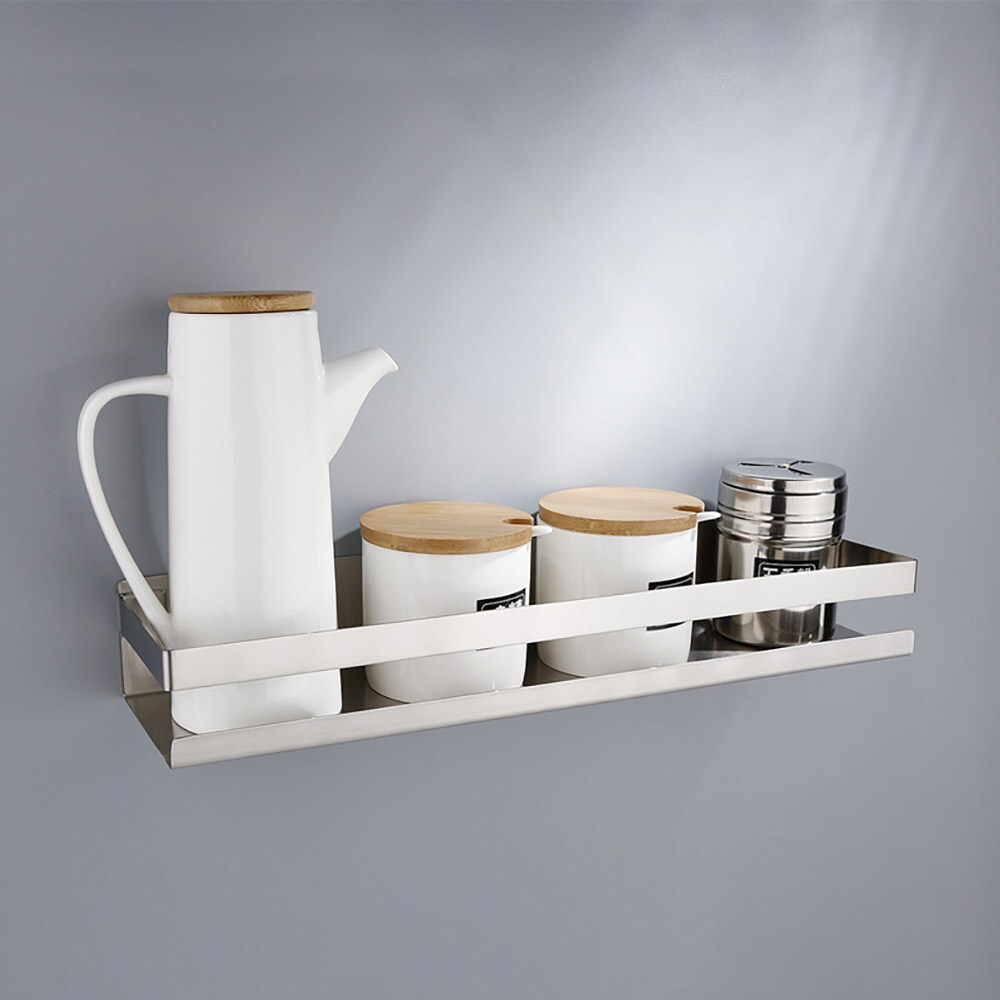 Ruostumattomasta teräksestä valmistettu maustehylly 50cm - Hopea