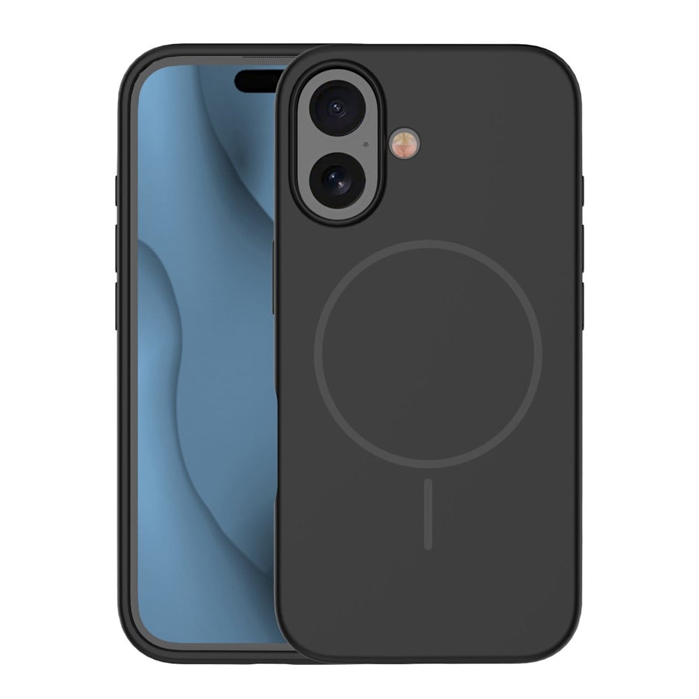 MagSafe-yhteensopiva silikonikuori iPhone 17 – Musta
