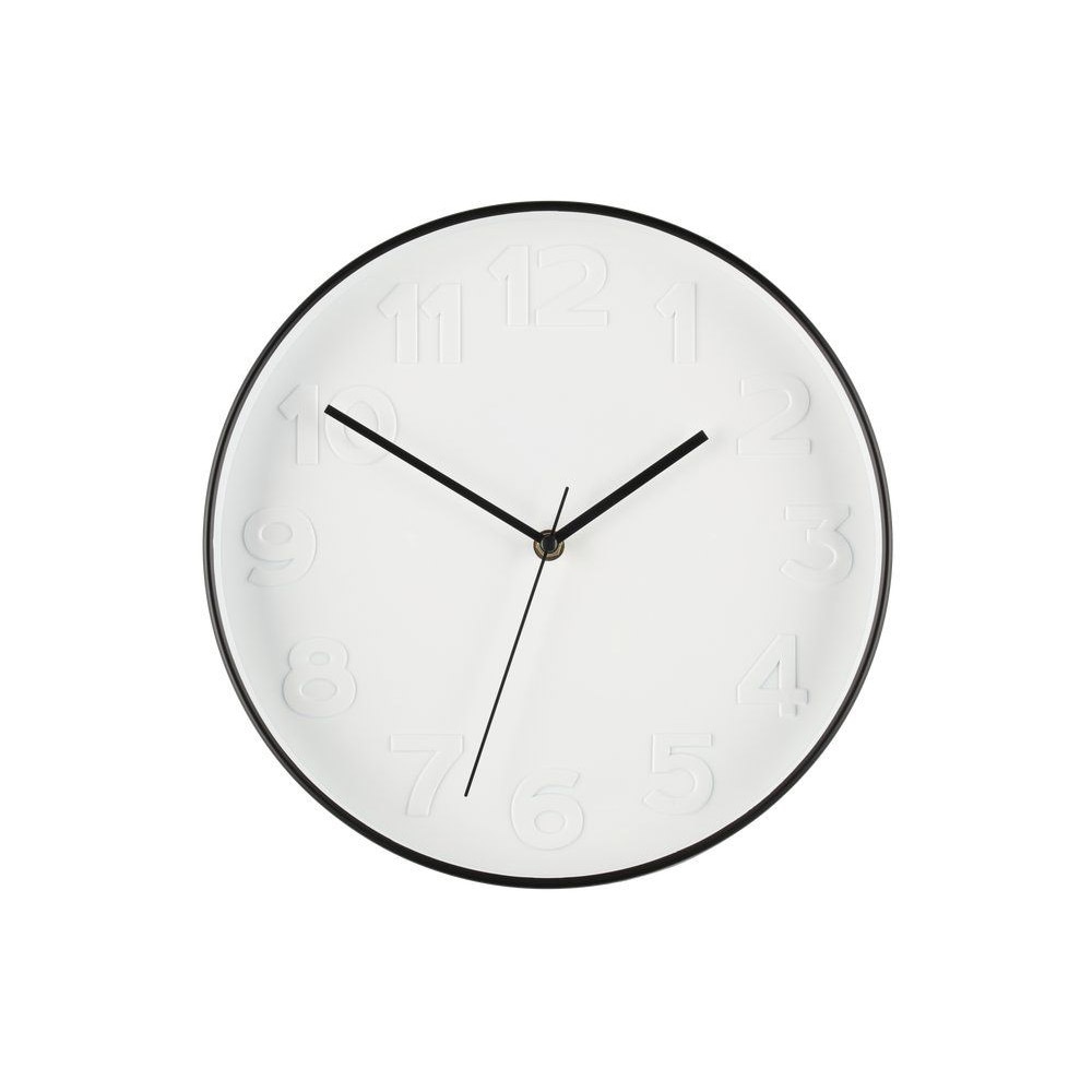 Seinäkello 30 cm - analoginen, valkoinen/svart