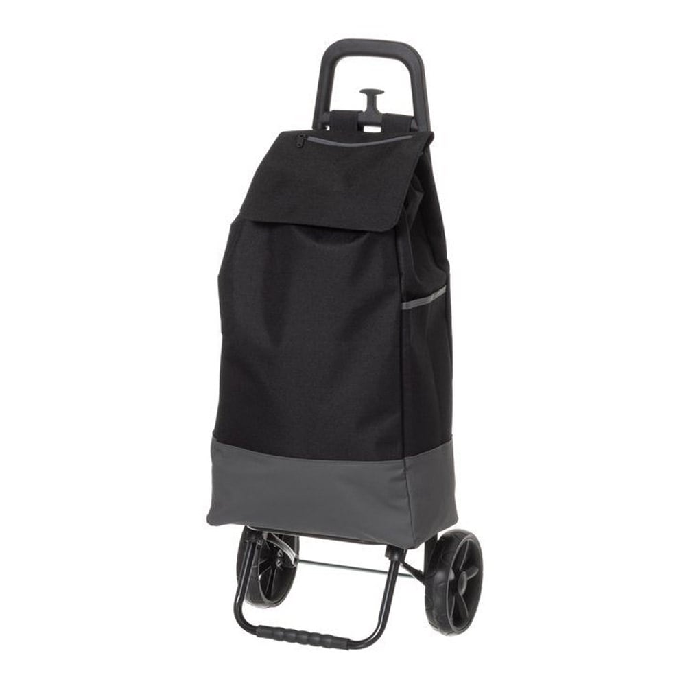 Ostoskassi kahvalla ja pyörillä 45L - Svart/Harmaa