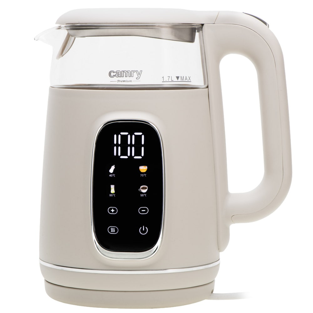 1,7 litran vedenkeitin LED-näytöllä ja lämpötilan säädöllä