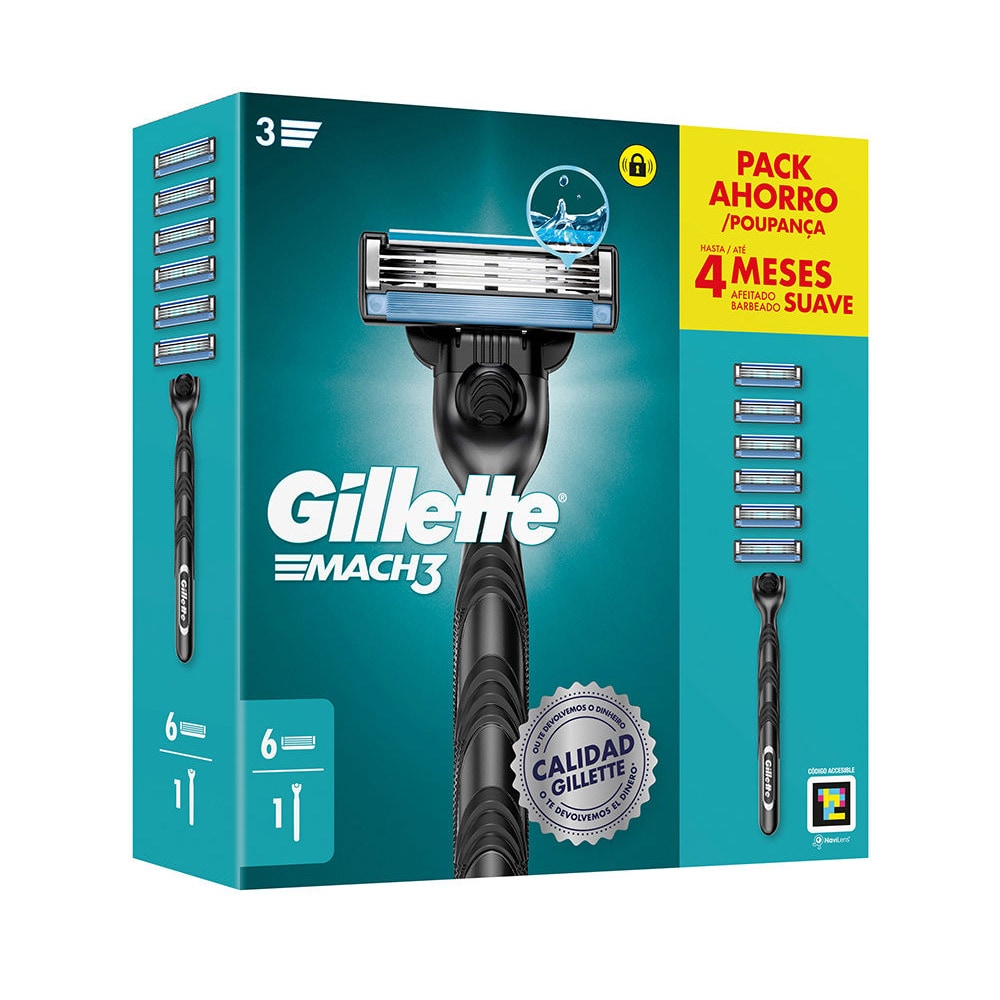 Gillette Mach3-parranajosarja, jossa 6 terää