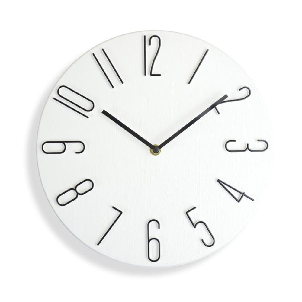 Minimalistinen analoginen seinäkello 30cm - Valkoinen