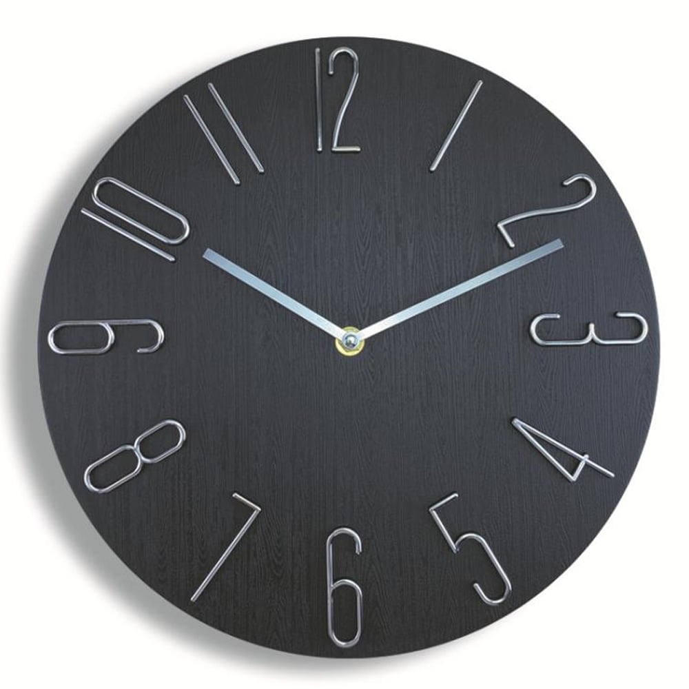 Minimalistinen analoginen seinäkello 30cm - Svart