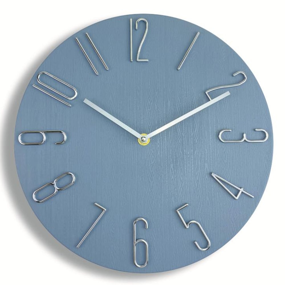 Minimalistinen analoginen seinäkello 30cm - sininen