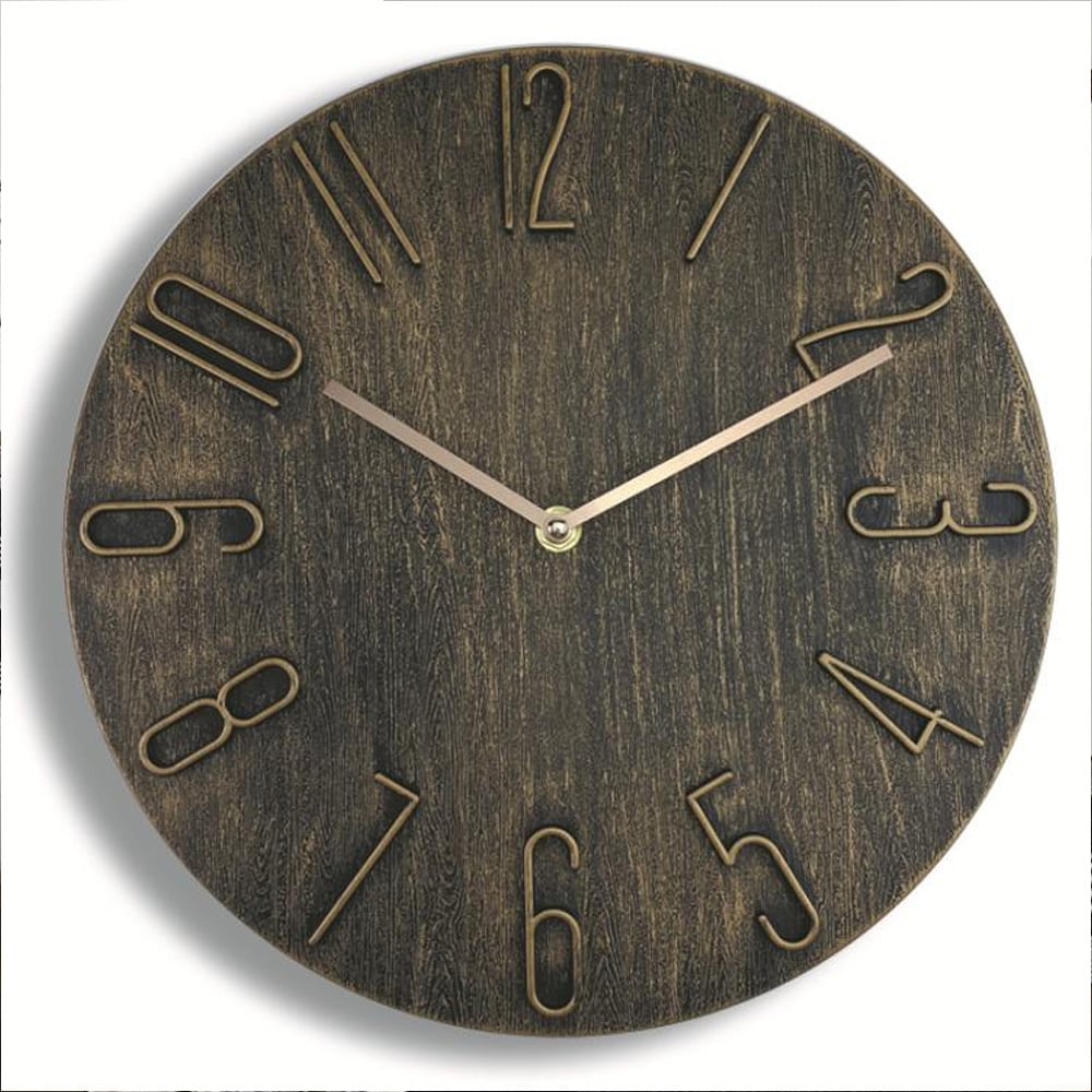 Minimalistinen analoginen seinäkello 30cm - Pronssi
