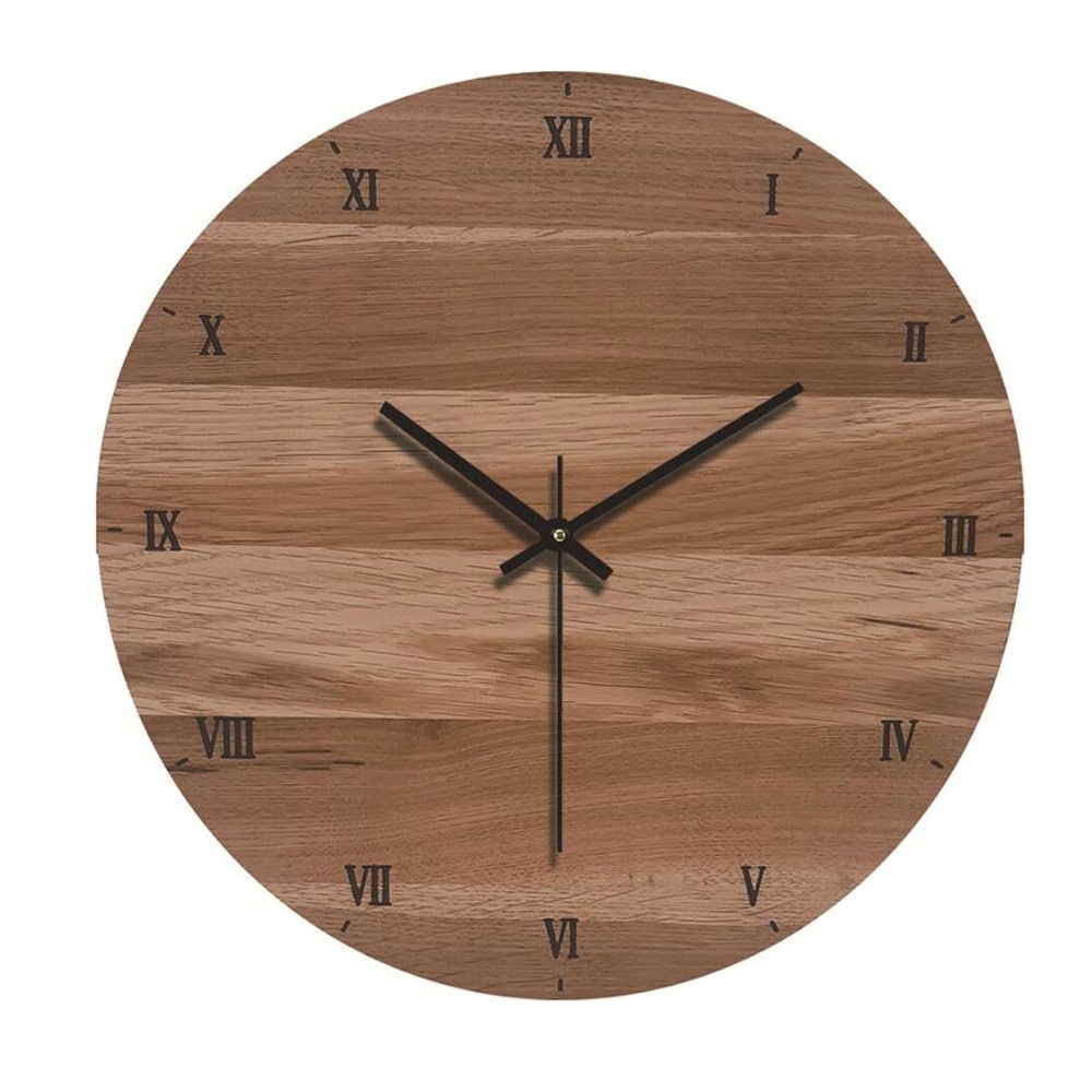 Analoginen seinäkello roomalaisilla numeroilla 30cm - puu / Svart